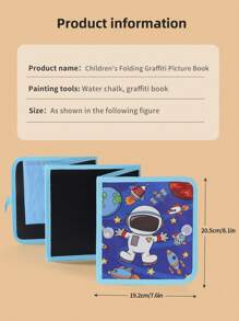 1 pieza Pizarra negra plegable y reversible para niños, con diseño portátil conveniente para cultivar la capacidad de aprendizaje de los niños, regalo para niños y niñas en vacaciones, cumpleaños, útiles escolares y de aprendizaje (incluye 12 plumas de acuarela de colores), de vuelta a clases