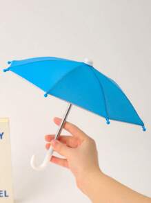1pc Mini Umbrella, Motorcycle Outdoor Riding Phone Small Rain Umbrella, Cute & Compact, Piggy Bracket, Wind Resistant & Rainproof, Dual Use Sunny/Rainy, 8 Ribs, Silver Coating, Handle, Rain & Sun Protection, Suitable For Outdoor Live Streaming, Motorcycle Riders, 170T Polyester Umbrella Cloth, Multiple Colors Available