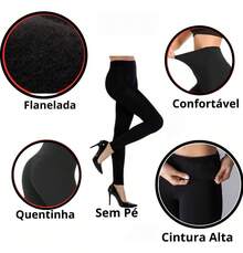 Thick Thermal Tights Lined Winter Cold High Waist - SINGLE SIZE - màu đen - Xem 2