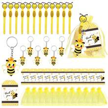 12 sets de llavero y bolígrafo con diseño de abeja, ideal como regalo de cumpleaños, para el aula o como aprecio a los empleados de una empresa
