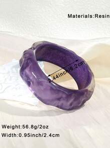 1 pieza Pulsera gruesa asimétrica morada, con volantes deslumbrantes y sensuales, adecuada para mujeres, accesorio ideal para ocasiones de fiesta