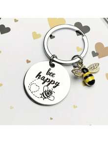 Stainless Steel Bee Keychain Set - Inspirational Theme Gifts For Party, Teachers Day, Graduation Day, Farewell, Thank You - Long-Lasting, Unique Souvenirs, Mother's Day Graduation - Multicolor - View 3
