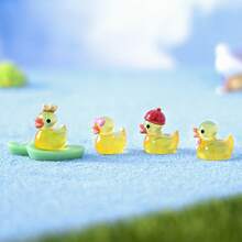10/20/30/50/80Pcs Mini Resin Duck, Luminous Glow In The Dark Tiny Figures Duck Funny Miniature Resin Figurines Duck Small Cartoon Character Duck For Home Car Office Decor Teenager Party Favors(Random Color) - Multicolor - View 6