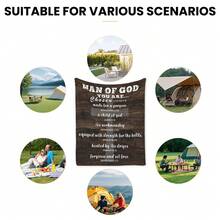 Divine Cross Outdoor Picnic Blanket Outdoor Throws Blankets Thoughtful Gift For Faithful Souls Durable And Stylish For Park Beach And Garden Use Comfortable And Versatile For Relaxing Moments And Reflecting On Life's Blessings Under The Open Sky With Touch Of Spiritual Inspiration - Multicolor - View 6