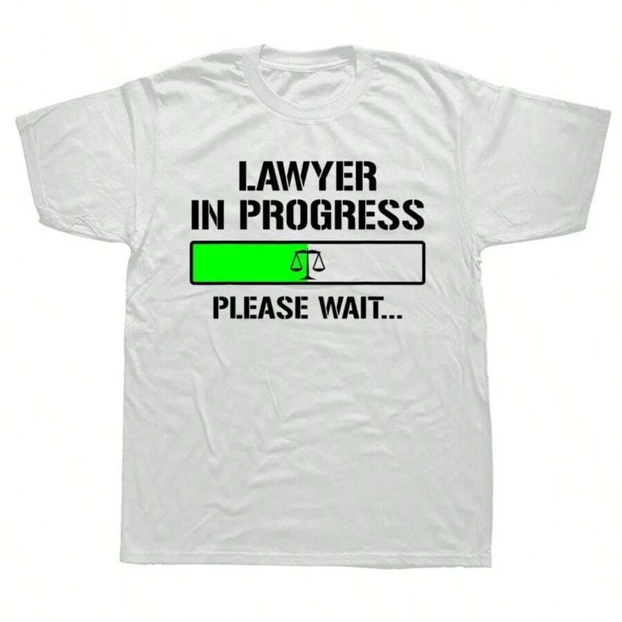 Funny Lawyer In Progress Law School T Shirts Graphic Cotton Short Sleeve Birthday Gifts Summer Style T-Shirt Mens Clothing - White - View 1