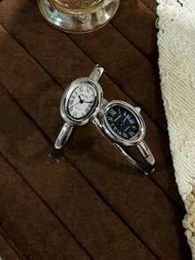 1 件女士简约金银罗马数字优雅商务石英腕表，多功能日常佩戴手链手表纽扣设计佩戴适合派对日常佩戴礼物送给女士情人节礼物 - 均碼 - 查看 8