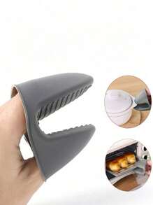 2pcs/Set Silicone Oven Glove & Pot Holder Set, Heat-Resistant Kitchen Gloves & Mini Pot Handle Cover For Cooking And Baking, Kitchen Stuff Camping Camping Stuff