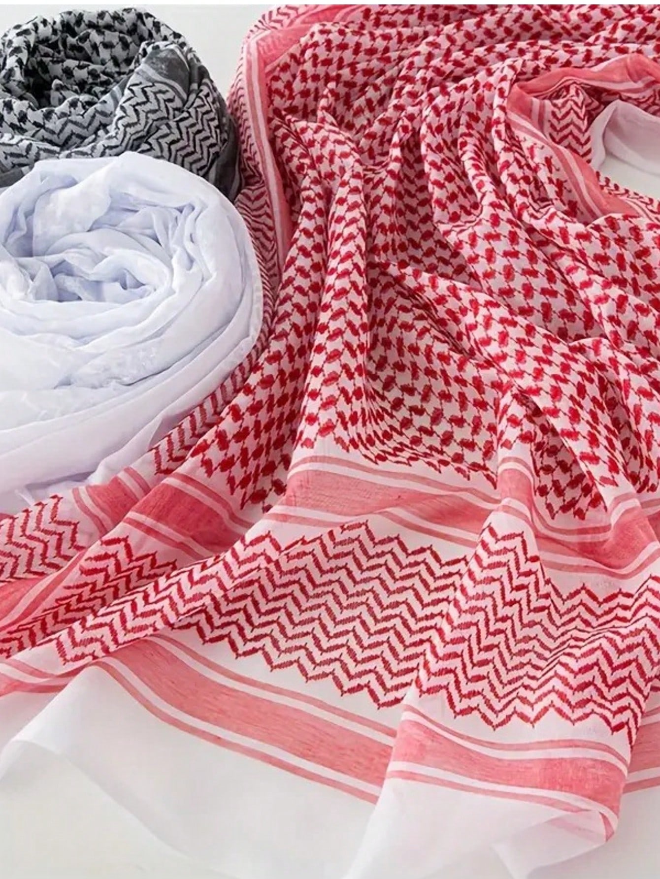 قطعة واحدة وشاح رجالي عربي بطراز رجعي، وشاح ساده م...