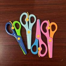 Plastic Safety Scissors, Craft Scissors For Student Handwork, Mini Plastic Scissors (Random Colors), Beginner Scissors, DIY Art Tools, Children Art And Craft Tools, Office Supplies, 1pc/2pcs/3pcs/6pcs,Back To School