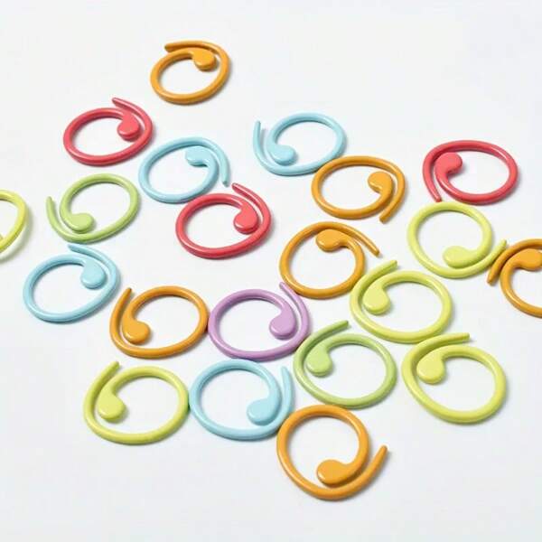 30/60/100PCS Spiral Stitch Markers, Opening Metal Crochet Rings, Knitting Locking Tools For Sewing, Fabric, Weaving, Crochet Accessories, DIY Craft Supplies