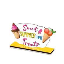 1/6 Pcs Summer Wooden Table Decor Hello Summer Wood Signs Sunshine Table Centerpieces Beach Table Decor Farmhouse Tiered Tray For Home Kitchen - Multicolor - View 10