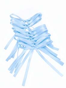20pcs/10pcs/5pcs Ribbon Bow Flower Gifts Packaging, Cake Decoration, Handmade Sewing Accessories Bows, DIY Jewelry & Hair Accessories - Light Blue - View 5