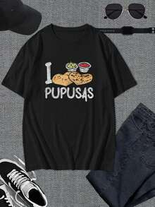 Camiseta I Love Pupusas - Divertida camiseta de comida salvadoreña, regalo para amantes de pupusas, auténtica cocina de El Salvador, ropa para amantes de la comida para hombres y mujeres - Negro - Ver 1