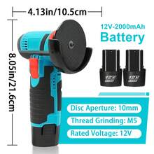 Cordless Angle Grinder Kit - 16800RPM Brushless Electric Metal Grinder With 3-1/4" Cutting Wheel, Flap Wheel, And Wool Carving Wheel For Precision Cutting & Grinding, AG0200S Tools - 藍色 - 查看 3