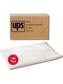 100 Pack Buck UPS Shipping Label Pouches 6.5" X 10" - Packing Slip Envelope Sleeves With Self-Adhesive Peel & Seal - Clear Plastic & Waterproof Mailing Envelopes Ideal For Invoice & Packaging - 100 - View 8