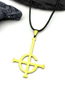 Ghost Nameless Band BC Stainless Steel Necklace Leather Ghoul Cross Chain Musical Band Mask Grucifix Necklaces Jewelry Gift 912 - Necklace - View 7