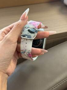 Pulseiras esportivas de silicone com estampa floral quebrada compatíveis com de 38 mm, 40 mm, 41 mm, 42 mm, 44 mm, 45 mm e 49 mm, pulseira de substituição macia e à prova d'água para Ultra Series 9, 8 SE, 7, 6, 5, 4, 3, 2, 1, mulheres e homens, como presente para estudantes que retornam às aulas