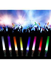 LED荧光棒带3种闪烁模式，适用于夜间婚礼派对、音乐会、情人节、节日庆典、婚礼派对、户外手持氛围灯、仙女棒、男女单身狂欢派对、节日霓虹灯棒装饰派对礼物、发光装饰