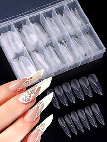 Duck Nail Tips For Acrylic Nails Professional, Half Cover Clear Nail Tips, False Nails Artificial French Tips Fake Nails Extension For Manicure Nail Salon Supplies Techs DIY Home - Clear - View 4