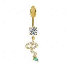 1pc Thick 0.03μ White Gold Plated Copper Zirconia Heart Shaped Stylish Sexy Belly Button Ring