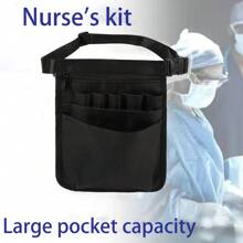 Sac de taille infirmier casual, sac de taille multifonction, sac de taille infirmier réglable avec plusieurs poches - Matériau en nylon durable, idéal pour les médecins et les infirmières - Convient pour les ciseaux, les pansements, etc.