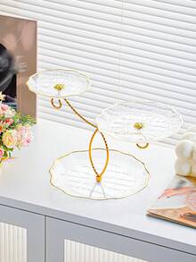 1pc 3-Tier Candy Dish, Creative Fruit Plate, Snack Tray, Dessert Platter, Suitable For Christmas, Halloween, Easter, Thanksgiving, Christmas Yard BBQ Cake Stand - Multicolor - View 13