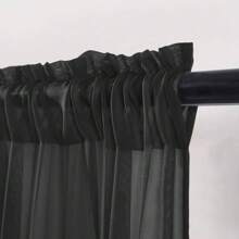 1 pièce Rideau transparent de couleur unie, rideau de fenêtre transparent à moitié, rideau filtrant de poche de tige pour ombrage. Convient pour la décoration de la cuisine, de la salle de bain et du café. Rideau de voile