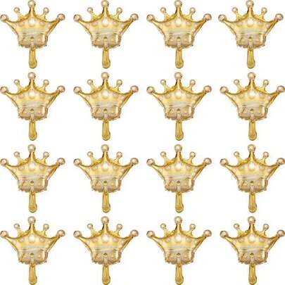 15 mini balões de folha de ouro em formato de coroa, adequados para festas de aniversário, bodas, noivado, despedida de solteiro, festa de formatura, reunião de amigos, decoração interna e externa
