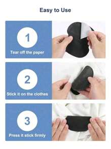 2/4/10 piezas Parche absorbente de sudor axilar negro grande, Parche antitranspirante invisible para ropa y vestidos, Apto para hombres y mujeres, Negro