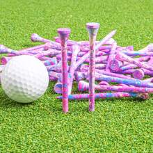FINGER TEN Golf Tees Styllish Bamboo Wooden Coloured Painted Value 250 Pack, Premium Durable 3 1/4 2 3/4 Inch Long, Cool Style Purple Pink Green Enhanced Visibility For Men Women - Multicolor - View 9