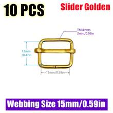 10Pcs/Pack Metal Adjustable Slide Buckles Tri-Glide Rectangle Adjuster Strap Slider For Backpack Clothing Hardware Accessories - Multicolor - View 27