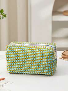1 件新款毛绒格子化妆包，大容量便携式手持折叠化妆包，旅行化妆收纳包，化妆包，化妆包，化妆包，化妆包，化妆收纳包，旅行，化妆包，包，化妆袋，化妆包，旅行必需品，小袋，化妆包，包，旅行必需品，化妆配件，小化妆包 - 彩色 - 查看 10