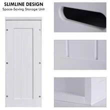 White/ Gery Bathroom Storage Cabinet, Side Cabinet With Reinforced Lid, 5.7'' X 7.1'' X 14'' Freestanding Bathroom Cabinet Entryway Cupboard Storage Organizer Unit Home Furniture Decor