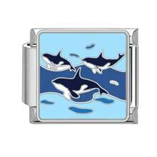 1 pieza Módulo para ensamblar pulsera con Charm de acero inoxidable de la serie del océano, con paisaje de resort de playa