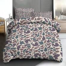 3PCS Camouflage Pattern Bedding Three-Piece Set (1 Duvet Cover + 2 Pillowcases, No Core). Printed Bedding Set, Soft And Comfortable, Suitable For Bedroom And Guest Room Use.