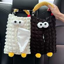 Cute Monster Car Tissue Paper Holder/Car Seat Hanging Tissue Box/Creative Cartoon Car Interior Decor/Bedroom Plush Tissue Box Cover