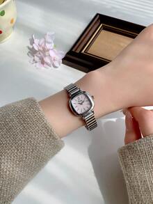 1 pièce Montre à quartz pour femme de style vintage français avec bracelet en bambou doré, petit cadran. Montre élégante et délicate, de taille compacte, convenant pour un port quotidien, des événements formels et comme accessoire décoratif pour le poignet - Taille Unique - Voir 3