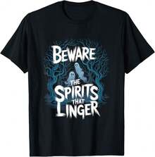 Beware The Spirits That Linger In Haunted Dark Woods T-Shirt+Gro Wedding Gifts - Black - View 1