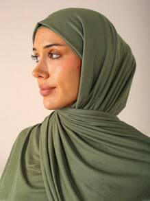1 Stück Damen klassischer einfarbiger eleganter Lässig Schal, hochwertiges gestricktes Modal Jersey Hidschab Tuch, langer Turban Kopftuch, geeignet für den Alltag, Ausflüge und Veranstaltungen