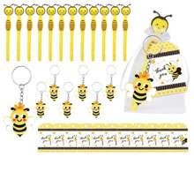 12 sets de llavero y bolígrafo con diseño de abeja, ideal como regalo de cumpleaños, para el aula o como aprecio a los empleados de una empresa