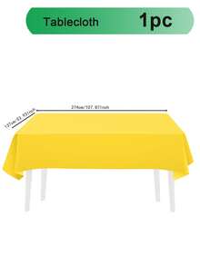 1pc Multicolored Disposable Plastic Tablecloth For Rectangular Tables, High-End Decorative Tablecloths, For Parties, Events And Weddings, Indoor And Outdoor, 53.93 X 107.87 Inches (Approx. 137.2 X 274.3 Cm), Plastic Tablecloth - Multicolor - View 6