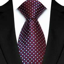 Corbata de lujo de 8CM para hombre, corbatas a cuadros florales a rayas de Color púrpura para hombre, corbata tejida de Jacquard para novio, corbata para de boda y negocios TFYP - 08 - Ver 7