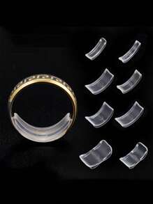 8 Stücke unsichtbare Ringgrößenadapter, transparenter Ringsatz mit Größe 4 Adaptern für zu weite Ringe, perfekt für Hochzeiten und Outdoor-Aktivitäten, passt auf alle Größen
