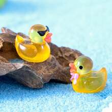 10/20/30/50/80Pcs Mini Resin Duck, Luminous Glow In The Dark Tiny Figures Duck Funny Miniature Resin Figurines Duck Small Cartoon Character Duck For Home Car Office Decor Teenager Party Favors(Random Color) - Multicolor - View 10