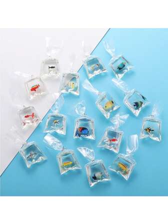 5/10pcs Realistic Resin Accessories DIY Jewelry Transparent Fish Bag Pendant Charms DIY Craft Materials W432