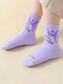 Sanrio 5 paires de chaussettes style 4 saisons Carto Anime, chaussettes mi-mollet bleues style Collège JK mignons avec motifs hello kitty, Kuromis, Cinnamorolls, My Melody, Pochaccos, Pom Pom Purins (Certaines parties peuvent être aléatoires)