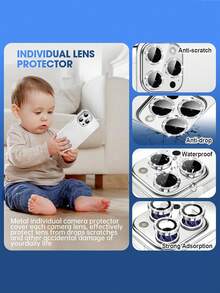 3PCS Compatible With Iphone16 15 14 13 12 11 Camera Lens Protection Film, Shiny Personal Metal Rhinestone Ring,Fashionable Accessory, Protective Cover Friendly (Silver Rhinestone) Gift For Birthday, Family, Friends Sparkling Crystal, Lens Protector, Phone Accessories - Silver - View 2