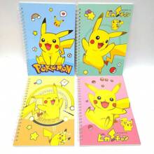 pokemon 2pcs Random Pokemon Pikachu Pet Small Notebook Notepad Loose-Leaf Coil Book Student Stationery Award Gift