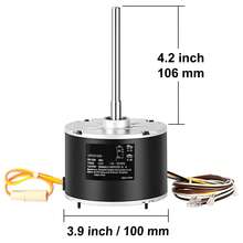 Condenser Fan Motor K55HXJKL-2918, 51-23055-11, 1/5 HP 208-230V, 1075RPM, OEM Standard Upgraded Replacement Condenser Motor Reversible Rotating, Explosion-Proof CBB65 5μF/370V Capacitor - 1/5 HP 1075RPM - View 9