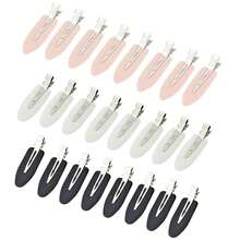 24pcs No Bend Hair Clips Pin Curl No Crease Clips Hair Clips Hair Style, Bangs, Finger Wave, Makeup Application, Hairdressing, Hair Clips, Hair Clip Styling Clips Hair Salon Black Pink White - 黑色 - 查看 1